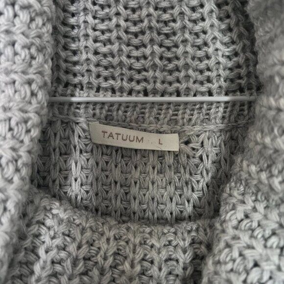 Tatuum Grey Knit Cowl Neck Sweater L - Picture 2 of 3